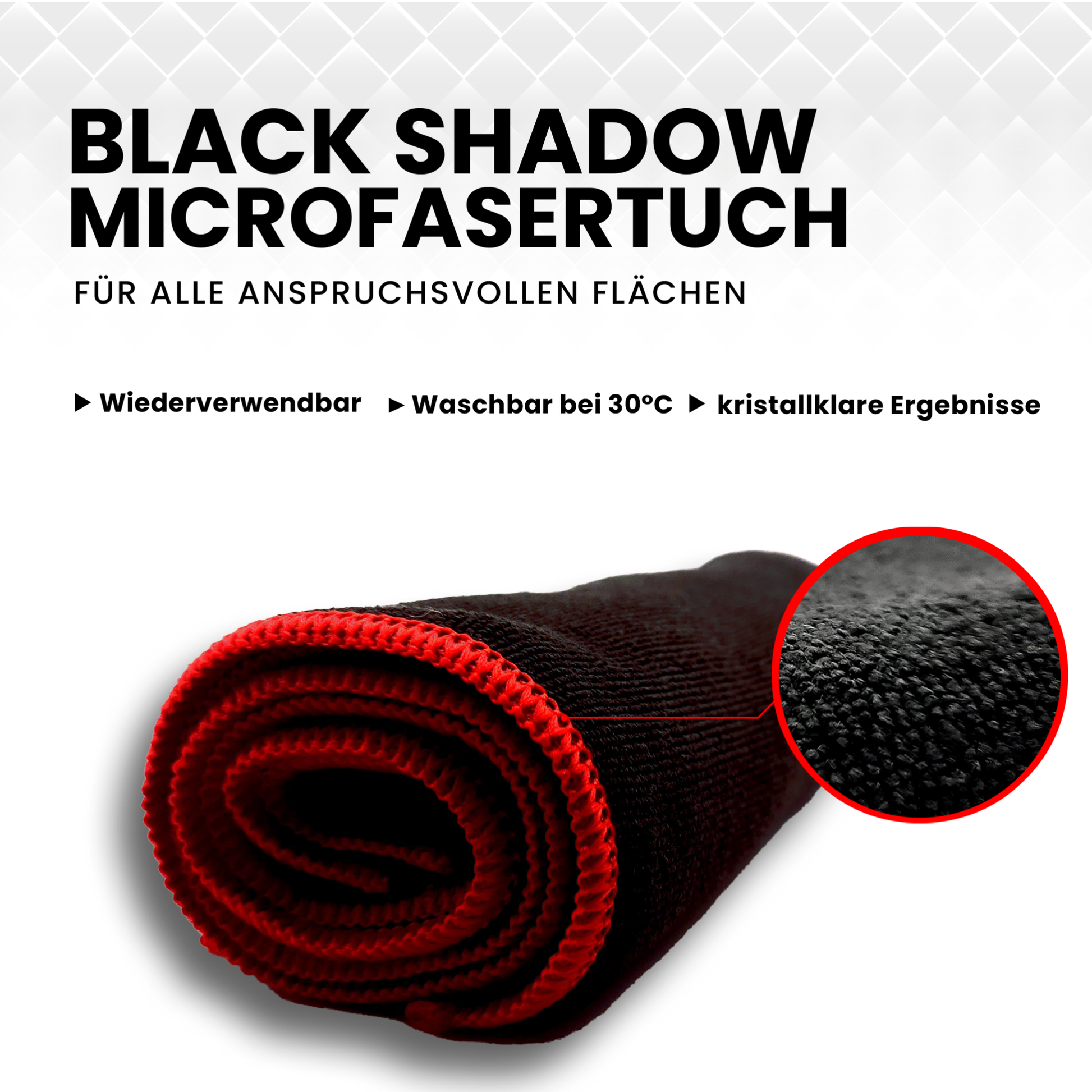 Black Shadow "Premium" Microfasertuch 365 GSM - Egnaro - Autopflege -Microfasertuch